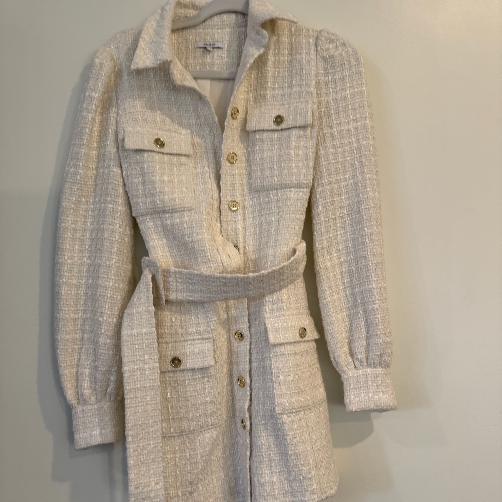 Sau Lee white tweed mini dress